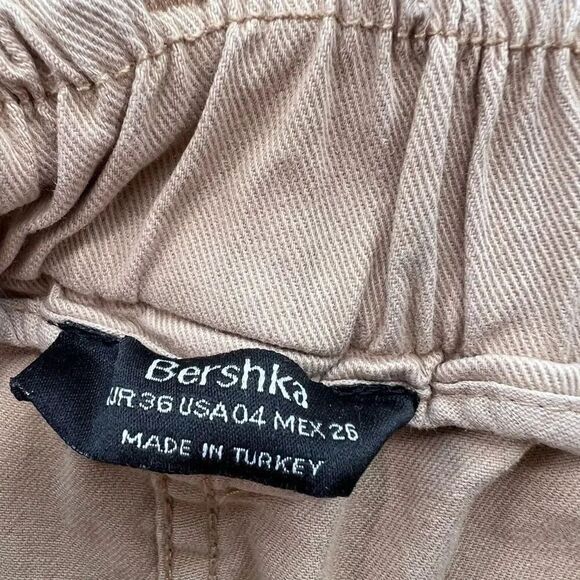 Bershka‎ Womens Beige High-Rise Elastic Cuff Casual Jogger Pants Size 36 USA 4 - Picture 3 of 7